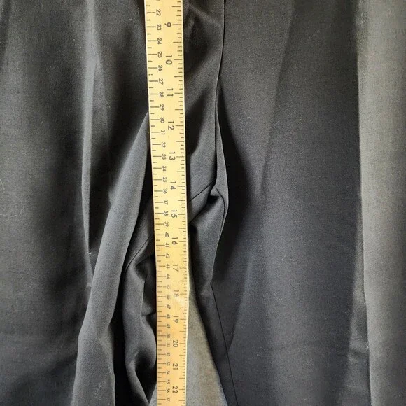 Theory Wool Blend Wide Leg Clean Terena K Pants Women's 12 Black Zip Fly Closure - Picture 7 of 15